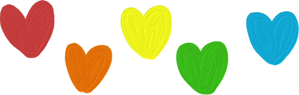 Cute Painterly Pride LGBT Hearts